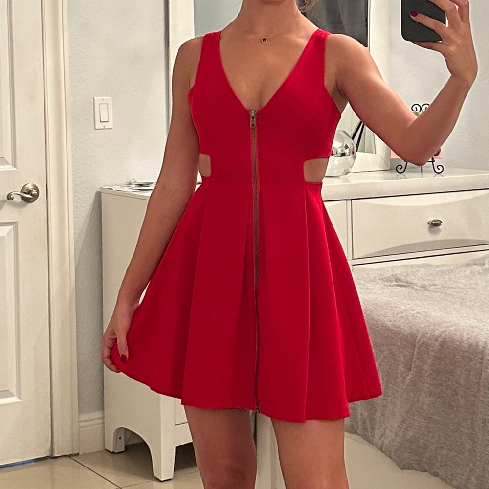 Red Zipper Dress